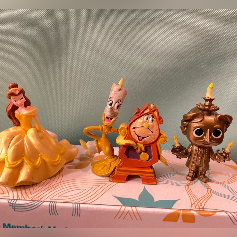 BEAUTY AND THE BEAST 3 inches Figure Play Set DISNEY PVC TOY Lot Of 3 Pieces